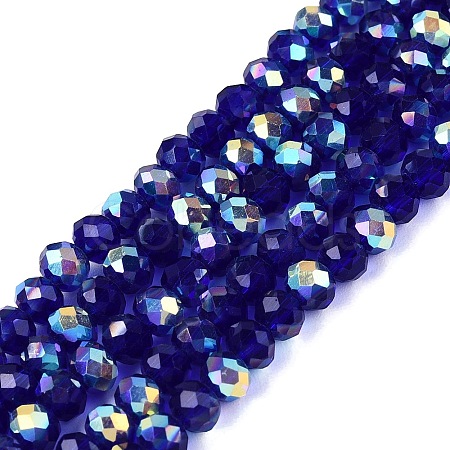 AB Color Plated Transparent Glass Rondelle Beads Strands EGLA-T029-4mm-10R-1