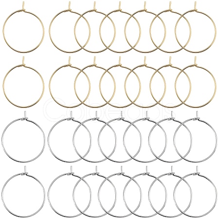 200Pcs 2 Style 316 Surgical Stainless Steel Wine Glass Charms Rings STAS-SC0007-20-1