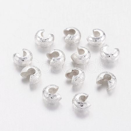 Brass Crimp Beads Covers KK-G016-S-NF-1