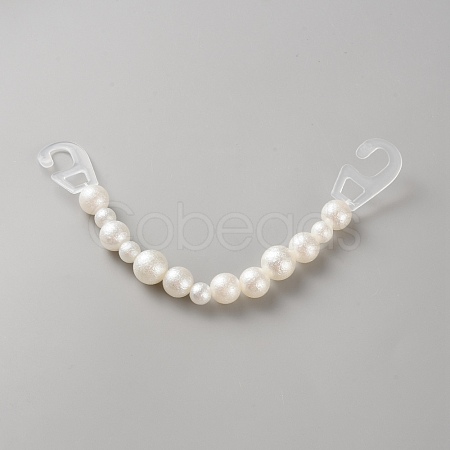 Resin Imitation Pearl Round Beaded Bag Straps PURS-WH20002-01-1