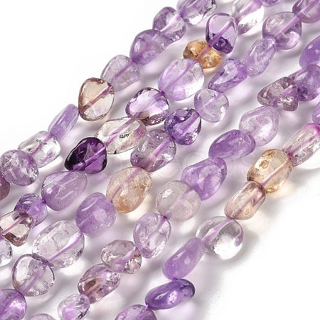 Natural Ametrine Beads Strands G-P497-01E-50-1
