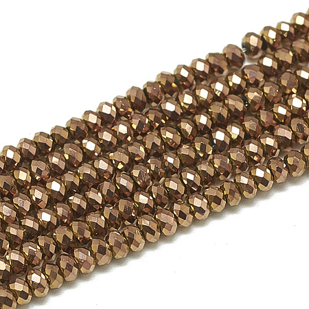 Electroplate Glass Beads Strands EGLA-Q112-C06-1