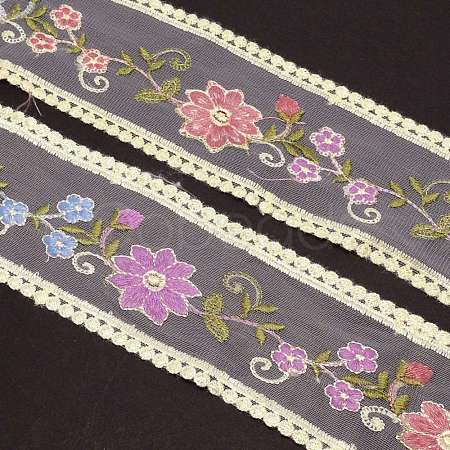 Embroidery Polyester Lace Trim OCOR-WH0064-79-1