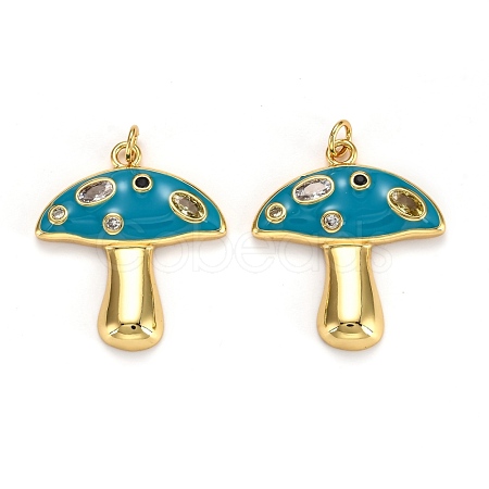Autumn Theme Real 18K Gold Plated Brass Micro Pave Cubic Zirconia Pendants X-ZIRC-L100-019A-G-1