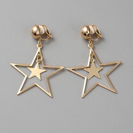 Brass Clip-on Earrings EJEW-WH0019-29G-1