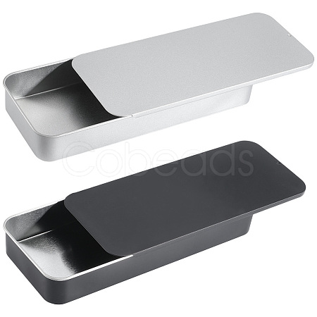 2Pcs Slide Top Tinplate Trinket Storage Boxes CON-SP0001-22A-01-1