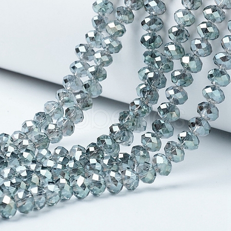 Electroplate Transparent Glass Beads Strands EGLA-A034-T2mm-Y03-1