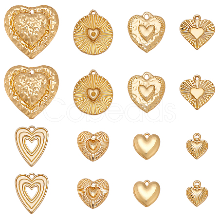 16Pcs 8 Styles Brass Pendants FIND-WR0012-65-1