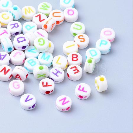 Craft Acrylic Horizontal Hole Letter Beads SACR-S201-11-1