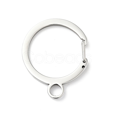 Non-Tarnish 304 Stainless Steel Gate Snap Key Clasps STAS-C056-09P-1
