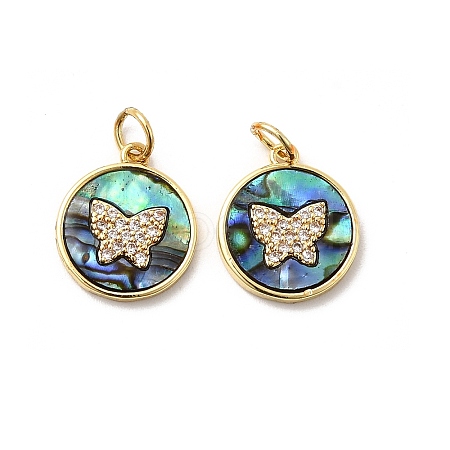 Brass Micro Pave Cubic Zirconia Pendants KK-K384-22A-G-1