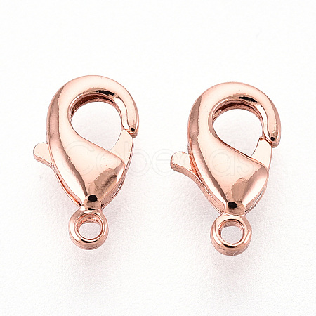 Brass Lobster Claw Clasps KK-YW0004-01A-RG-1