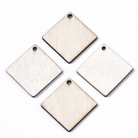 Unfinished Natural Poplar Wood Pendants WOOD-S045-110-1