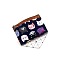 Cat Pattern Cloth Clutch Bags, Change Purse with Zipper, for Women, Rectangle, Midnight Blue, 12x8cm