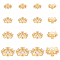 BENECREAT 16Pcs 4 Style Rack Plating Brass Cubic Zirconia Bead Caps, Real Gold Plated, Flower, Golden, 5.5~10x2.4~3.4mm, Hole: 1~1.8mm