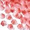 Transparent Two Tone Spray Painted Glass Beads, Flower, Indian Red, 7x11.5x11.5mm, Hole: 1.2mm