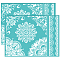 Self-Adhesive Silk Screen Printing Stencil, for Painting on Wood, DIY Decoration T-Shirt Fabric, Turquoise, Floral Pattern, 280x220mm