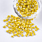 Glass Seed Beads, Fringe Teardrop Beads, Opaque Colours, Two Tone, Yellow, 3.5~4x2.5~6mm, Hole: 1mm, about 4500pcs/bag