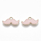 Eco-Friendly Zinc Alloy  Pendants, with Enamel, Moustache, Cadmium Free & Nickel Free & Lead Free, Golden, Pink, 9x17x2mm, Hole: 2mm