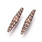 Tibetan Style Alloy Beads, Lead Free and Cadmium Free, Tube, Red Copper, 25x5mm, Hole: 1mm