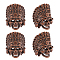 SUPERFINDINGS 4Pcs Tibetan Style Alloy European Beads, Large Hole Beads, Skull Head, Red Copper, 22x16x13mm, Hole: 5mm