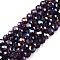 Electroplate Glass Beads Strands, AB Color Plated, Faceted, Rondelle, Indigo, 4x3mm, Hole: 0.4mm, about 113~115pcs/strand, 16.14~16.34 inch(41~41.5cm)