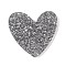 Acrylic Plastic Cabochons, Heart, Gray, 37x39.5x2.5mm, Hole: 2.5mm