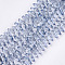 Electroplate Glass Beads Strands, Faceted, Fan, Light Steel Blue, 8~8.5x10.5x3.5mm, Hole: 1mm, about 100pcs/strand, 19.6 inch