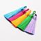 Polyester Tassel Big Pendant Decorations, Ice Silk Tassel, Mixed Color, 60~67x8mm, Hole: 5x7mm