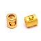 Alloy Letter Beads, Column, Matte Gold Color, Letter.D, 6.5x6mm, Hole: 3mm