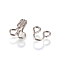 Iron Hook Clasps, Platinum, 8x6.5x3mm, Hole: 1.8mm, 6.5x7x0.5mm, Hole: 1.5mm