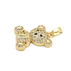 Brass Micro Pave Clear Cubic Zirconia Pendants KK-L234-01G-2