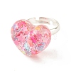 3D Resin Heart with Star Adjustable Ring RJEW-JR00457-4