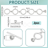 2Pcs Brass Toggle Clasps KK-BC0014-78P-2
