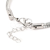 Tarnish Resistant Unisex 304 Stainless Steel Round Snake Chain Bracelets LS-BJEW-H541-02A-P-2