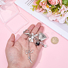 1Pc Heart with Bowknot Alloy Pendant Decorations KEYC-BM0001-22-3