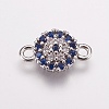 Brass Micro Pave Cubic Zirconia Links ZIRC-E143-47-2