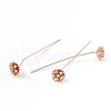 Brass Micro Pave Clear Cubic Zirconia Flower Head Pins KK-G413-01KCG-2