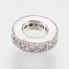 Brass Micro Pave Cubic Zirconia Rondelle European Beads LS-ZIRC-F083-094P-RS-1