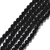 Synthetic Black Stone Beads Strands G-G088-4mm-1