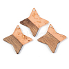 Transparent Resin & Walnut Wood Pendants RESI-S389-011A-B-2