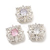 Brass Micro Pave Cubic Zirconia Beads KK-U037-03P-1