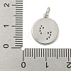 Round Rack Plating Brass Micro Pave Clear Cubic Zirconia Pendants KK-U021-01P-3