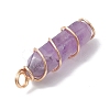 Natural Mixed Stone Double Terminal Pointed Pendants PALLOY-JF02672-5