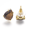 Natural & Synthetic Gemstone Stud Earrings EJEW-L196-03-3