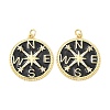 Eco-Friendly Brass Micro Pave Clear Cubic Zirconia Enamel Pendants ZIRC-C024-01G-01-1-1