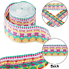10M Ethnic Style Embroidery Polyester Flower Ribbons OCOR-WH0077-74B-6