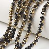 Electroplate Opaque Glass Beads Strands EGLA-A034-P6mm-O-2