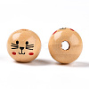 Natural Wood European Beads WOOD-S055-16A-2
