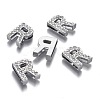 Alloy Letter Slide Charms RB-F034-01R-P-RS-3